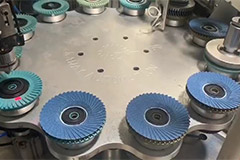Radiated flap disc machine