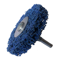 Blue stripping wheel with shaft